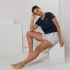 Sleep shorts for woman in organic cotton - Gray melange