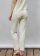 Comfortable trousers for women in pure burette silk - Natural white