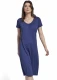 Women's nightgown in silk and organic cotton - Navy Blue