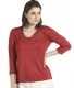 Women's t-shirt in silk and linen - Tomato