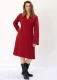 Women's Conchiglia dress in organic cotton fleece - Dark Red