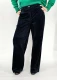 Marlene trousers for women in organic cotton velvet - Anthracite