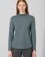 Turtleneck shirt for women in hemp and organic cotton - Steel grey