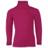 Turtleneck unisex long sleeve shirt in wool and silk - Raspberry