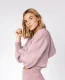 Jersey Cropped Hoodie in pure merino wool - Mauve