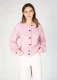 Cardigan Blossom Clover da donna in pura lana merino - Pink