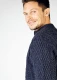 Knitted jacket with zip for men in pure merino wool - Melange blue