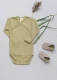 Ribbed baby kimono body in pure organic cotton - Sage green
