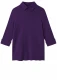 BLUSBAR sweater with collar for women in pure merino wool - Aubergine