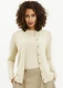 Cardigan BLUSBAR girocollo da donna in pura lana merinos - Bianco Naturale