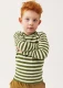 Maglia unisex bambini Renee  in pura lana merinos - Green Stripes