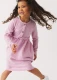 Asta dress for girls in pure merino wool - Lilac melange