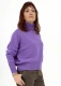 Turtelneck Boxy jumper in wool and cashmere - Purple