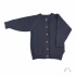 BERNHARD cardigan in knitted organic wool - Navy Blue