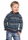 Monito jacket for children in Alpaca wool and Pima cotton - Blue Pattern