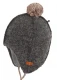 Hat for children in Organic Wool lined in Organic Cotton - Dark Grey Melange