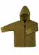 Jacket for children in organic boiled wool lined in organic cotton - Olive