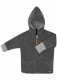 Jacket for children in organic boiled wool lined in organic cotton - Gray melange