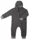 Overall jumpsuit for children in organic boiled wool lined in organic cotton - Anthracite gray