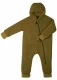 Overall jumpsuit for children in organic boiled wool lined in organic cotton - Olive