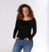 Woman's laser-cut sweater in beech vegetable fiber - Black