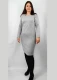 Women's knitted Kokon dress in pure merino wool - Gray melange