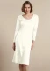 Long sleeve nightgown in silk and organic cotton - White