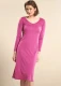 Long sleeve nightgown in silk and organic cotton - Raspberry