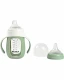 2in1 Learning Bottle in Glass and Silicone 210 ml - Sage green