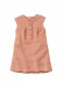 Girl's dress in pure organic boiled wool - Old rose