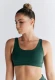 Padded top bra in organic cotton - Pine green