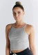 Sports top with hidden bra in organic cotton - Gray melange