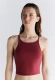 Sports top with hidden bra in organic cotton - Red