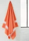 Asciugamano Fouta a trama piatta 100x200 cm in cotone riciclato - Arancione