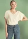 Women's wide t-shirt in hemp and organic cotton - White