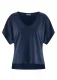 Women's wide t-shirt in hemp and organic cotton - Navy Blue