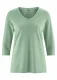 Women's jersey with 3/4 sleeves made of hemp and organic cotton - Mint