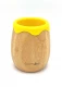 Bamboo wood cup with food silicone. - Yellow