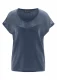 Women's knitted T-shirt in Hemp and Organic Cotton - Blue steel