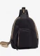 One shoulder backpack in natural cork - Black