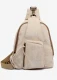 One shoulder backpack in natural cork - White
