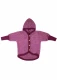 Children's hooded jacket made of wool and organic cotton - Red melange