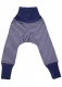 Children's trousers with headband in organic wool and silk - Navy blue striped