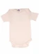 Baby short-sleeved bodysuit in organic wool and silk - Natural white