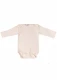 Body manica lunga per neonati in lana biologica e seta - Bianco Naturale