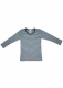 Children's long-sleeved jumper in organic wool and silk - Navy blue striped