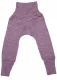 Pantaloni con fascia per bambini in lana, cotone bio e seta - Prugna Melange