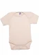 Baby short-sleeved bodysuit in wool, organic cotton and silk - Natural white