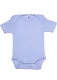 Baby short-sleeved bodysuit in wool, organic cotton and silk - Blue Melange