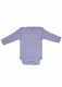 Body manica lunga per neonati in lana, cotone bio e seta - Righe azzurre